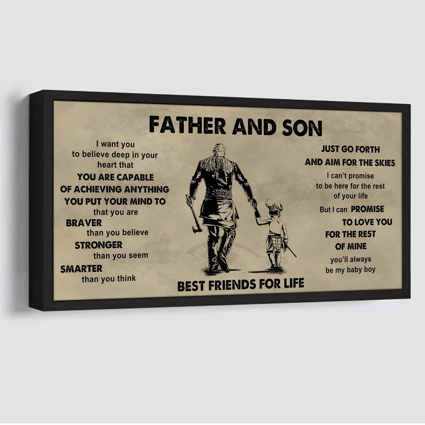 Vikings Father And Son Best Friends For Life - That You Are Braver Than You Believe Poster Canvas Gift For Son From Father