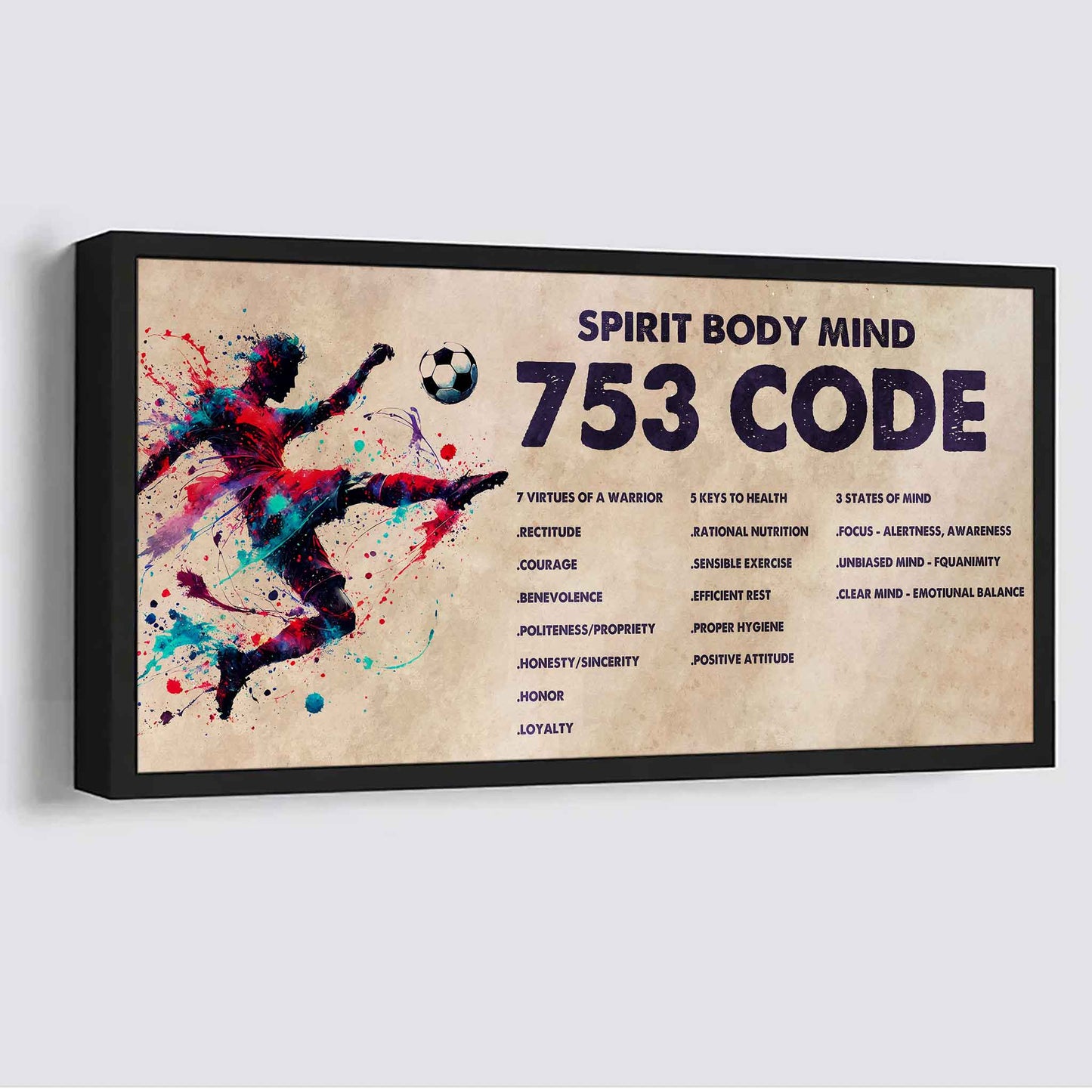 Knight Templar Poster Canvas 7 5 3 Code Motivation Quotes