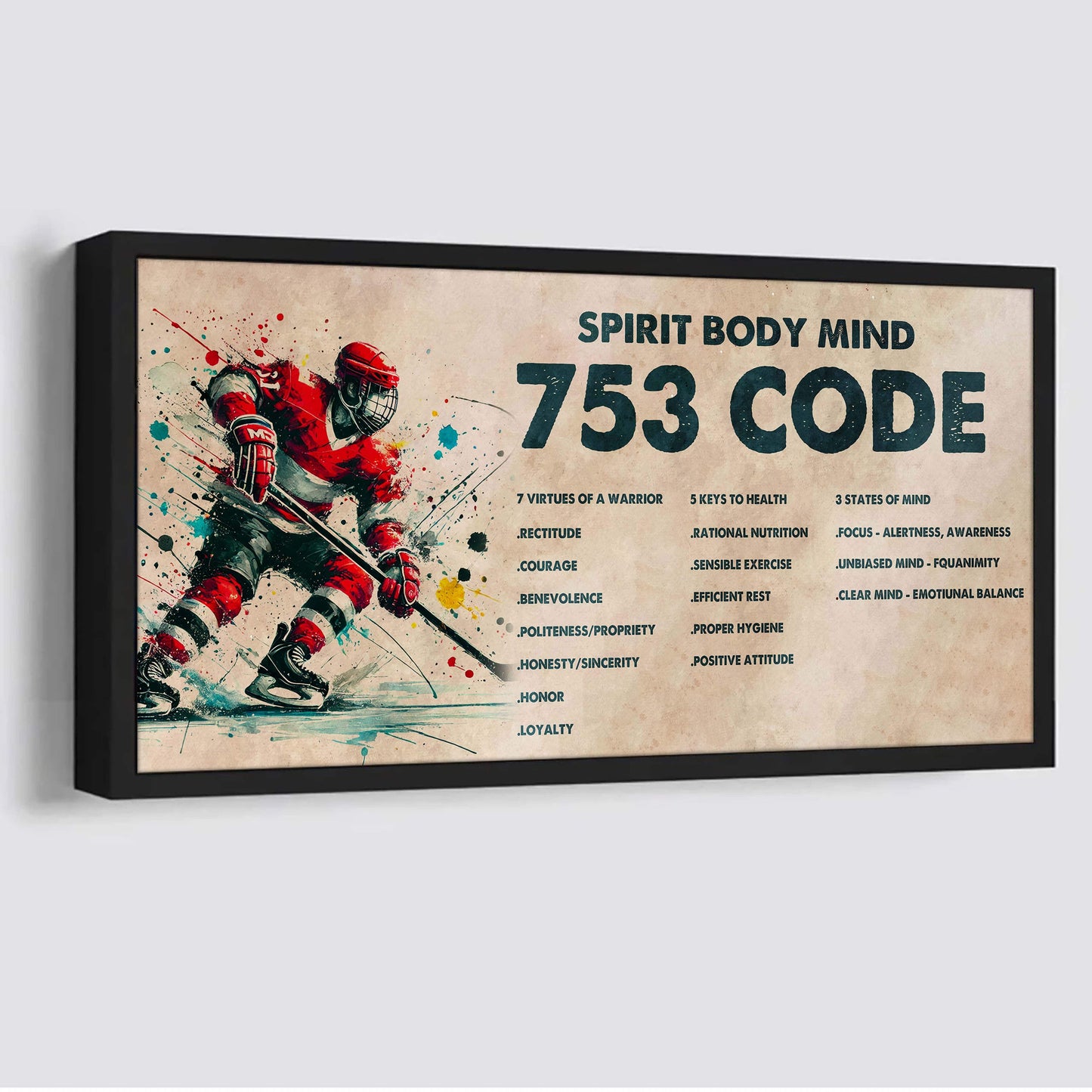 Knight Templar Poster Canvas 7 5 3 Code Motivation Quotes