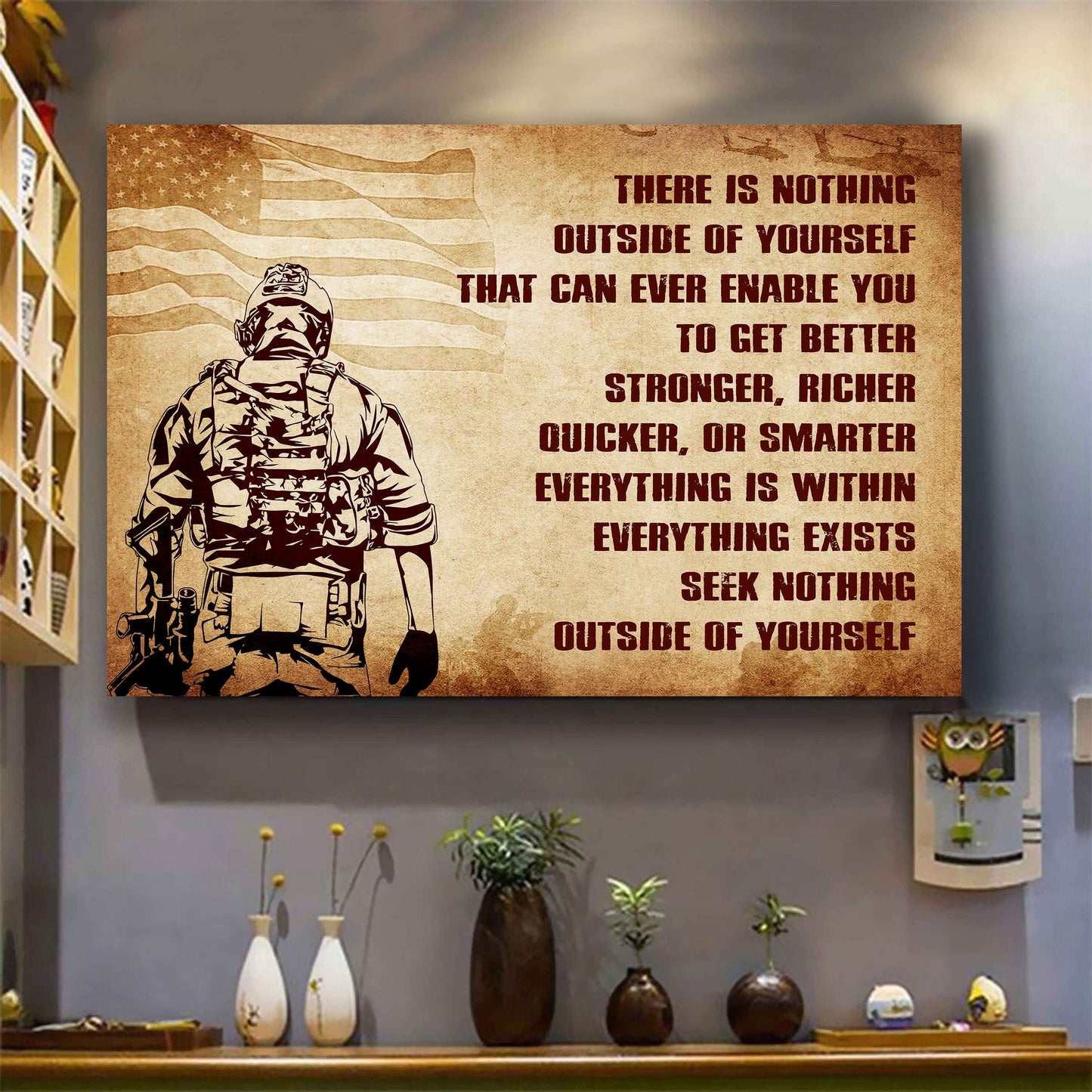 Knight Templar Poster Canvas There Is Nothing Outside Of Yourself Best Gift With Motivation Quotes