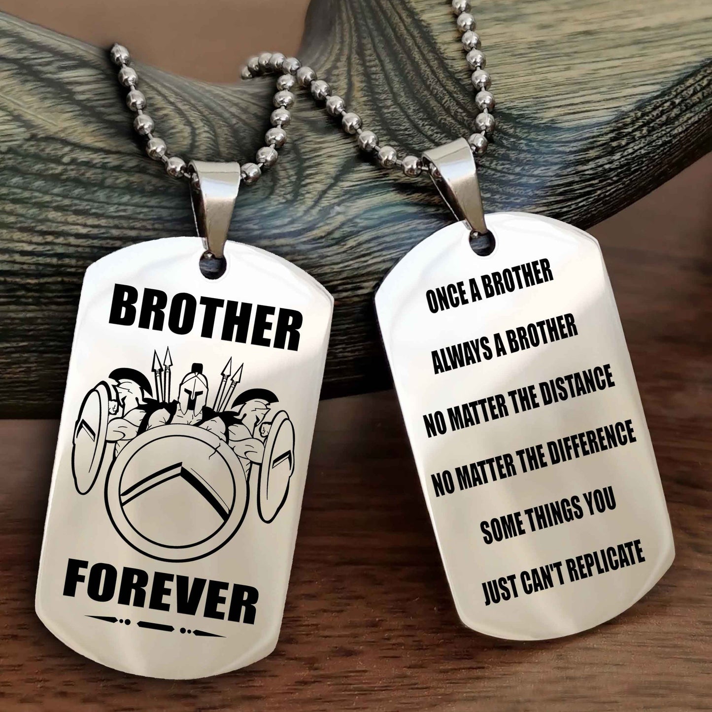Knight Templar Customizable engraved dog tag double sided gift from brother - Brother Forever Once A Brother Always A Brother