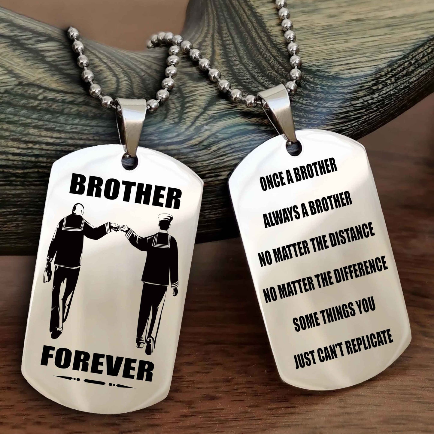 Knight Templar Customizable engraved dog tag double sided gift from brother - Brother Forever Once A Brother Always A Brother