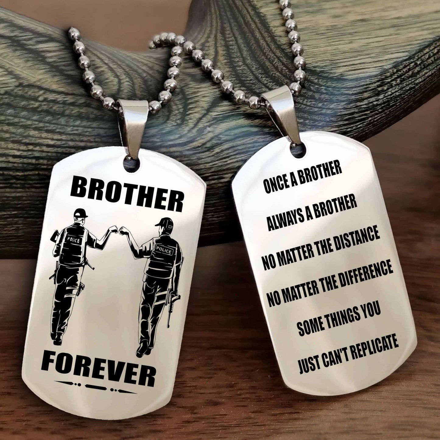 Knight Templar Customizable engraved dog tag double sided gift from brother - Brother Forever Once A Brother Always A Brother