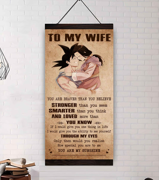 Family Poster Canvas You Are Braver Than You Believe - You Are My Sunshine Gift For Your Wife
