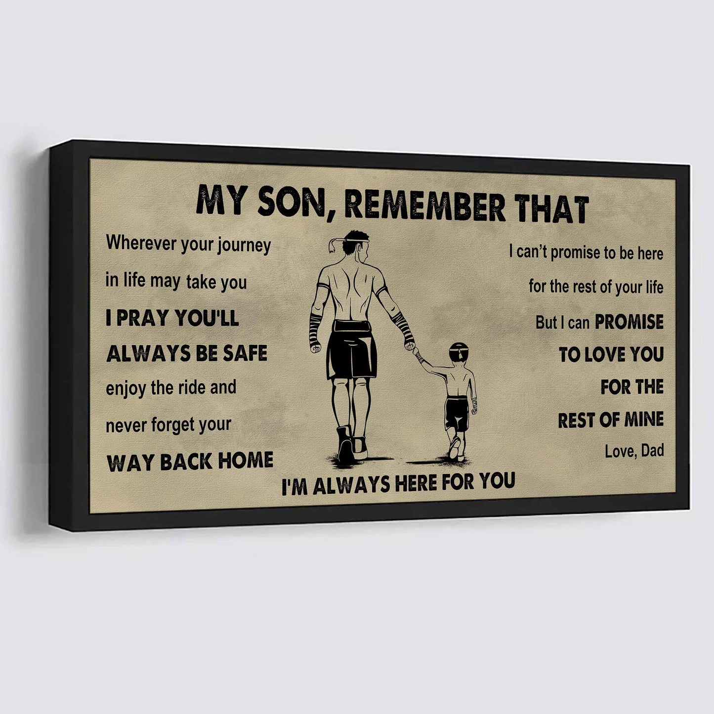 Personalized Sport Poster Canvas - My Son Remember That Never Forget Your Way Back Home