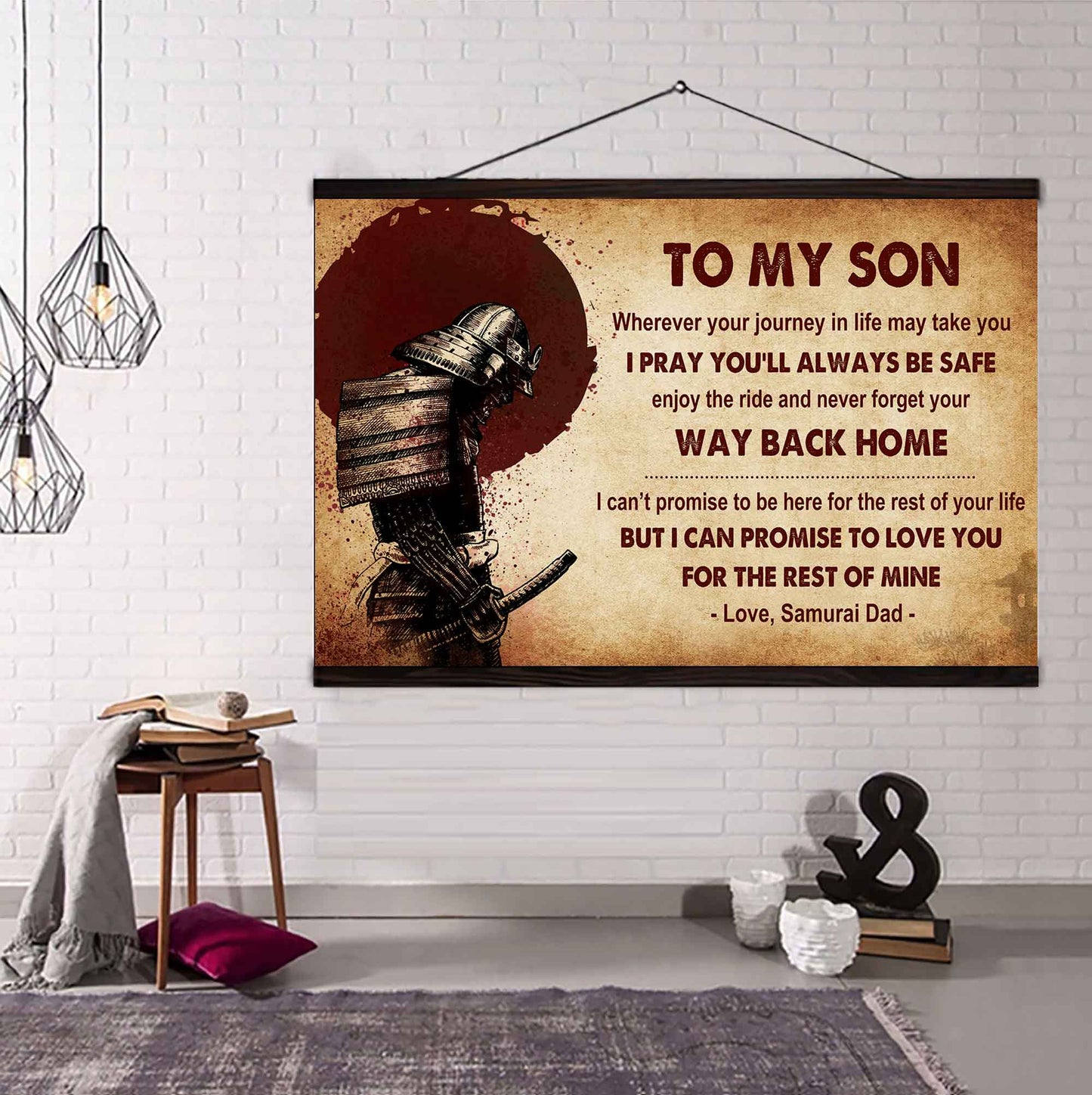 Spartan Poster Canvas Your Way Back Home From Dad To Son Gift For Your Son