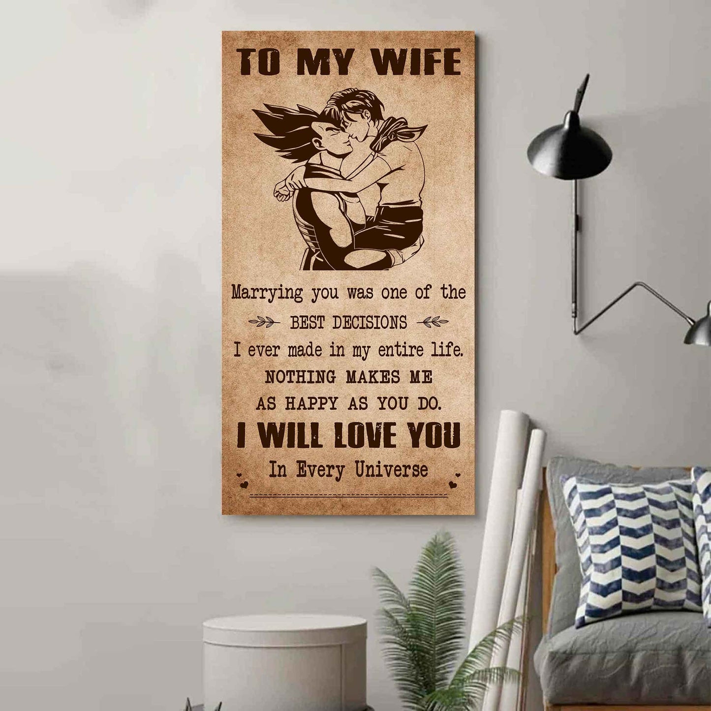 Poster Canvas To My Wife Marrying You Was One Of The Best Decisions - I Will Love You Forever And Always Gift For Your Wife