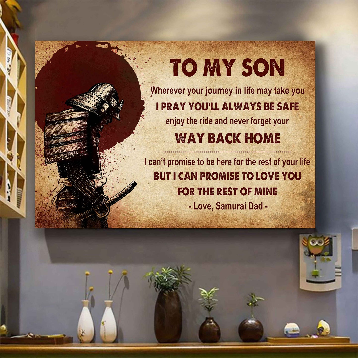 Spartan Poster Canvas Your Way Back Home From Dad To Son Gift For Your Son