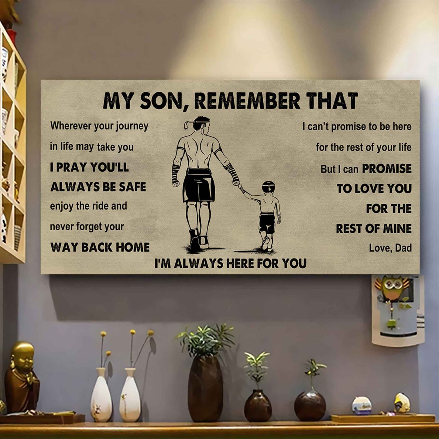 Personalized Sport Poster Canvas - My Son Remember That Never Forget Your Way Back Home