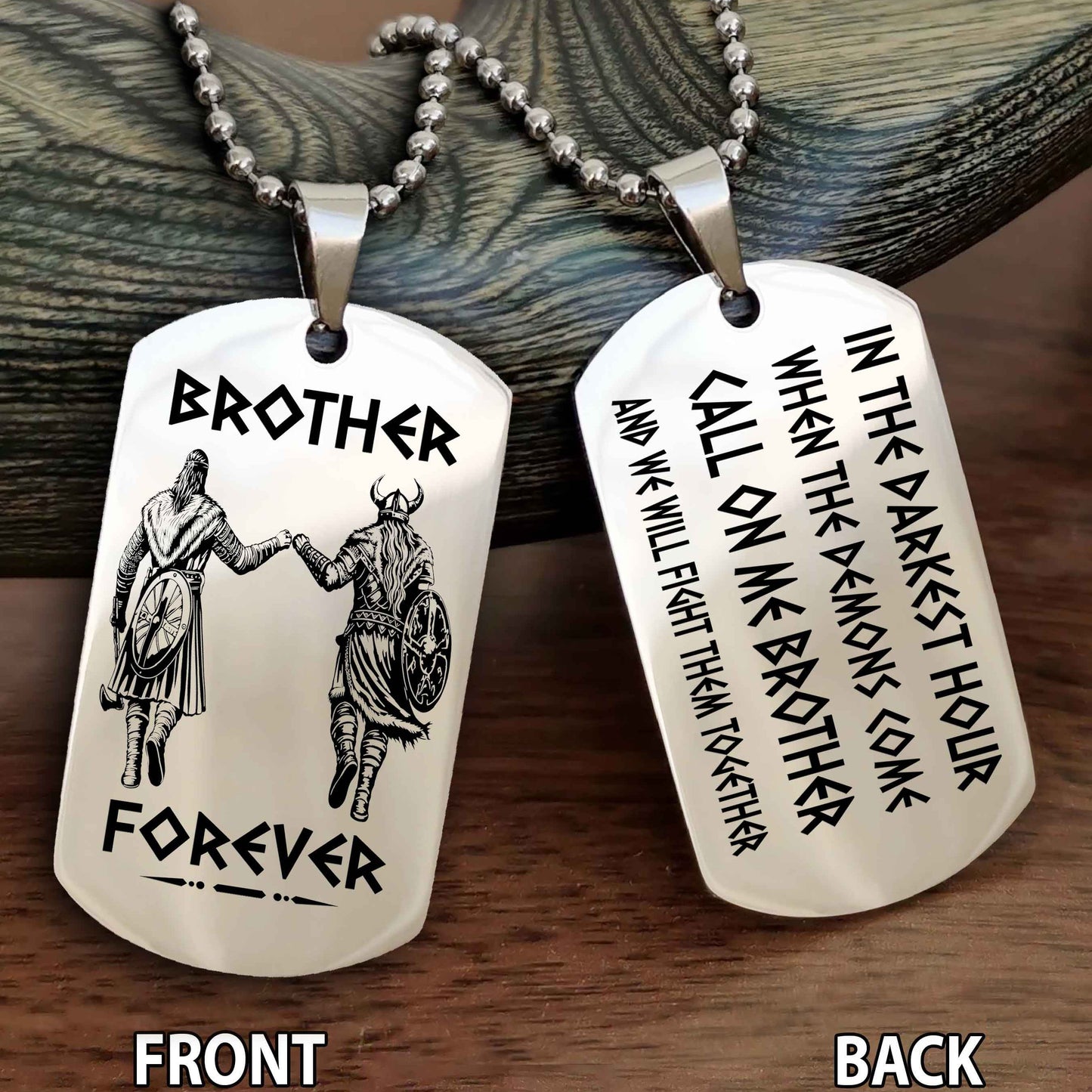 Knight templar Engraved Double Sided Dog Tag Call On Me Brother NAG Brothers Forever We Will Fight Them Together