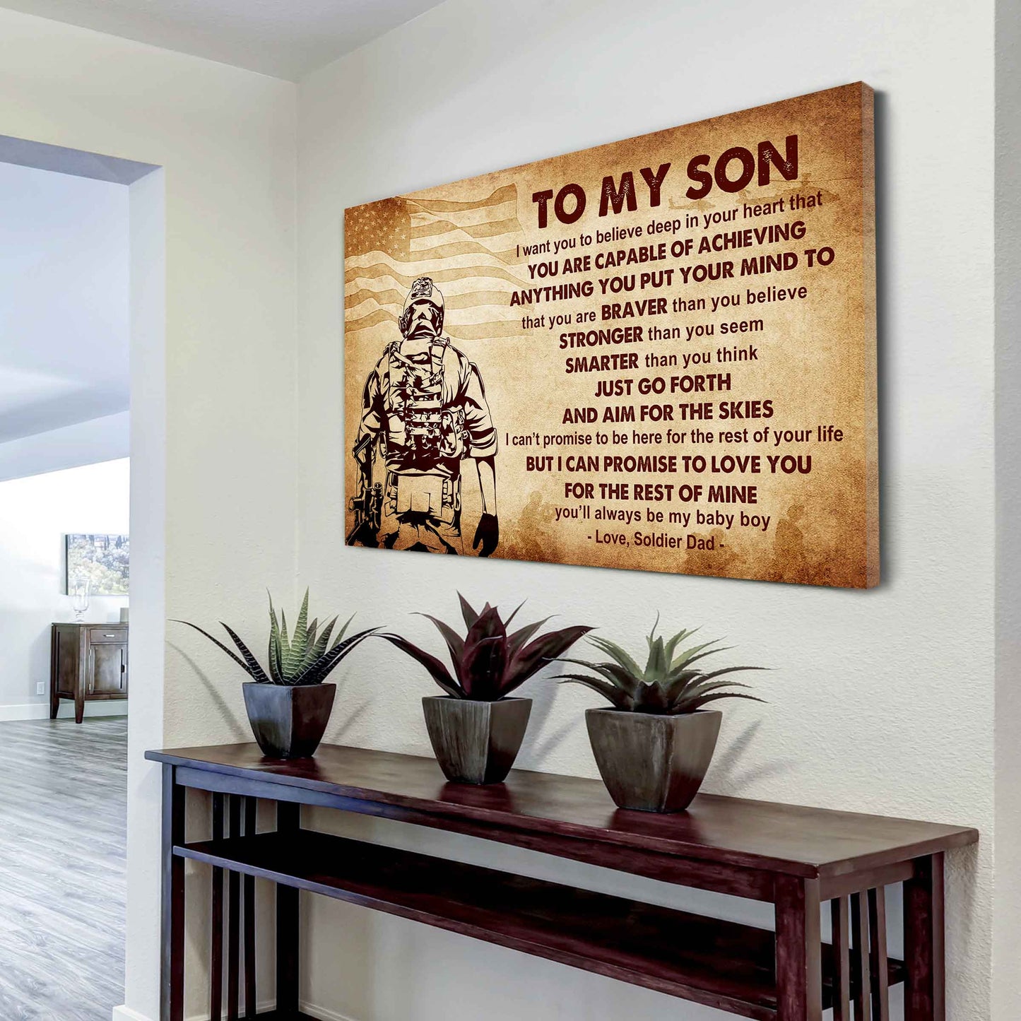 Spartan Poster Canvas Just Go Forth And Aim For The Skies From Dad To Son Gift For Your Son