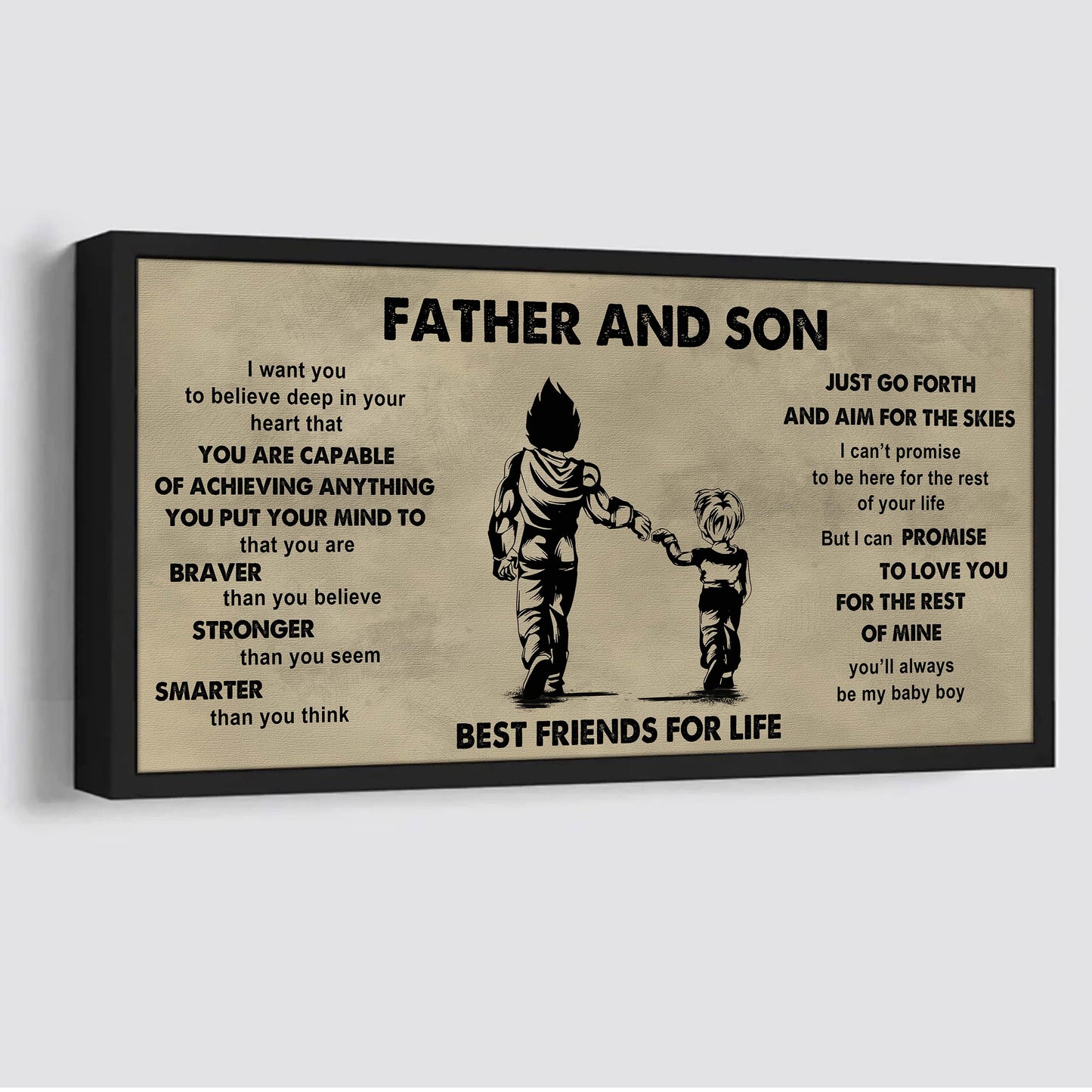 DRB VGT Father And Son Best Friends For Life - That You Are Braver Than You Believe Poster Canvas Gift For Son From Father