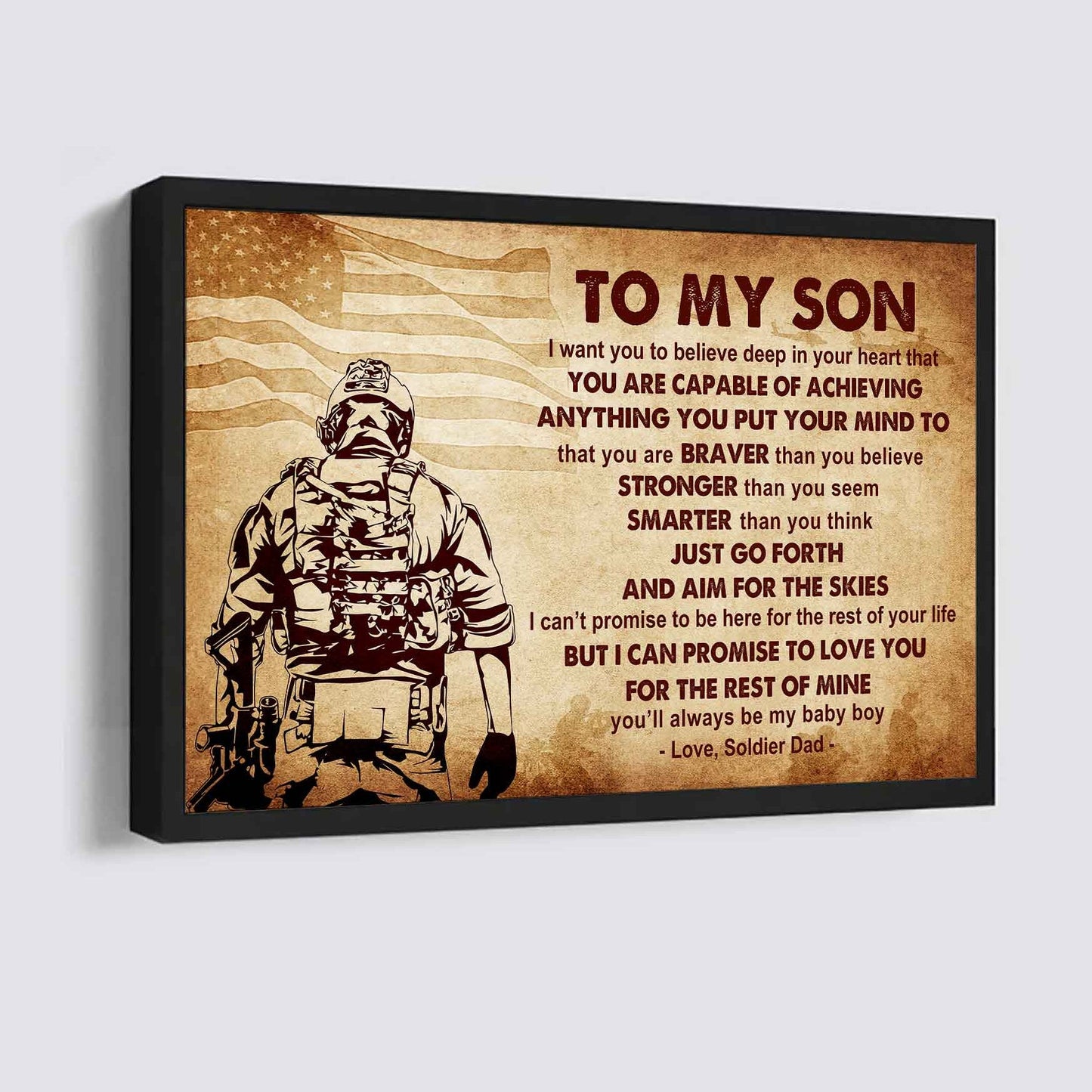 Spartan Poster Canvas Just Go Forth And Aim For The Skies From Dad To Son Gift For Your Son
