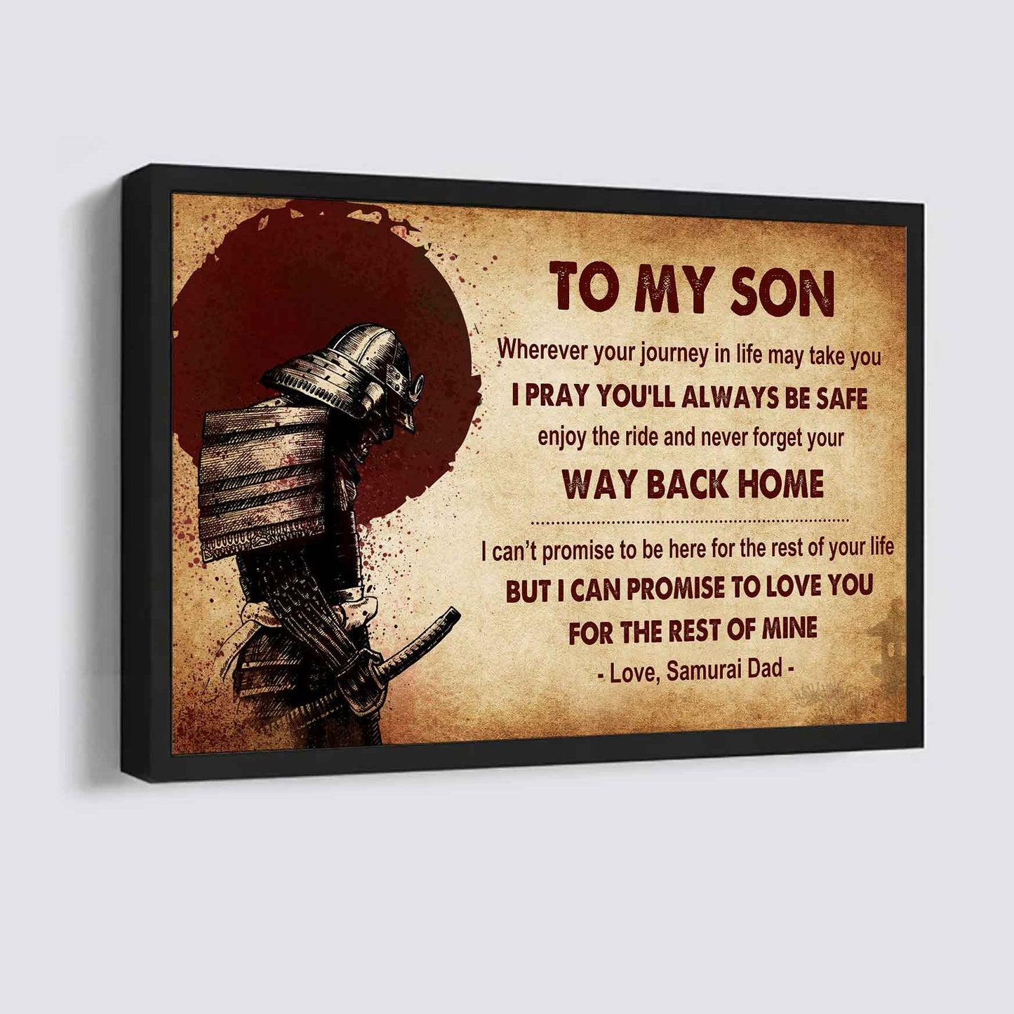 Spartan Poster Canvas Your Way Back Home From Dad To Son Gift For Your Son