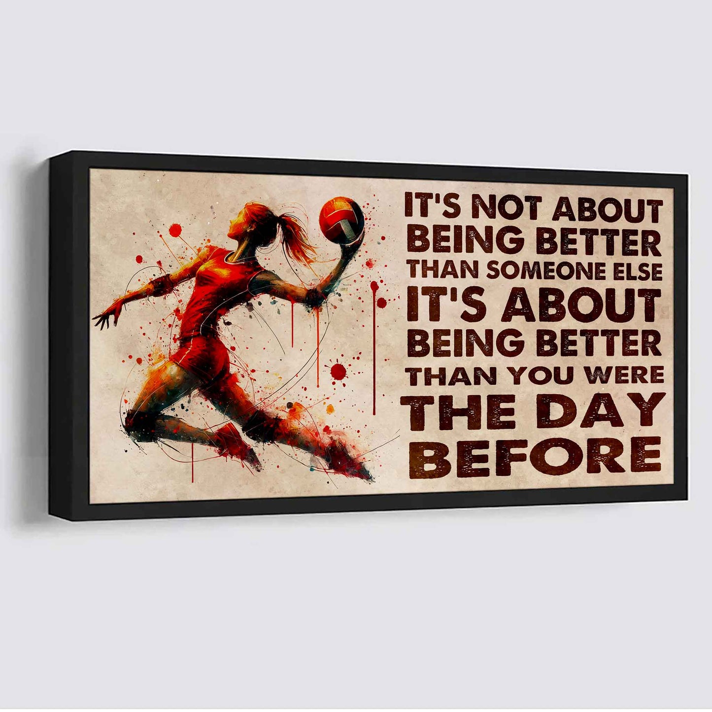 Water Color Woman SWIMMING Poster Canvas It Is Not About Being Better Than Someone Else Gift For Your Loving Woman