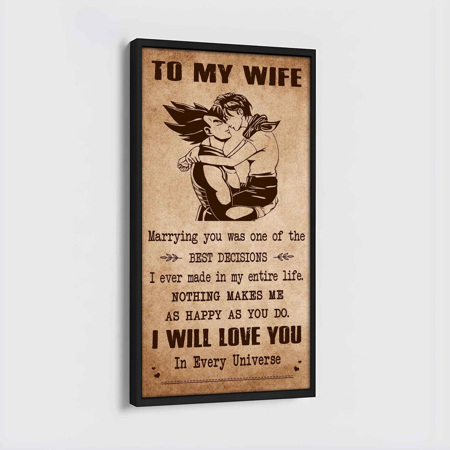 Poster Canvas To My Wife Marrying You Was One Of The Best Decisions - I Will Love You Forever And Always Gift For Your Wife