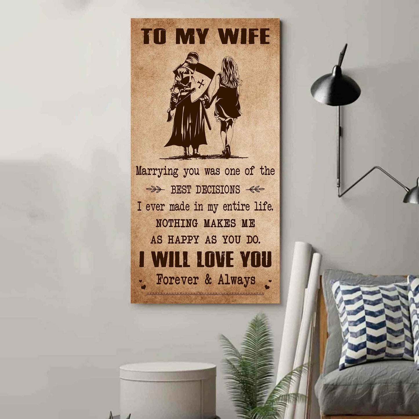 Poster Canvas To My Wife Marrying You Was One Of The Best Decisions - I Will Love You Forever And Always Gift For Your Wife