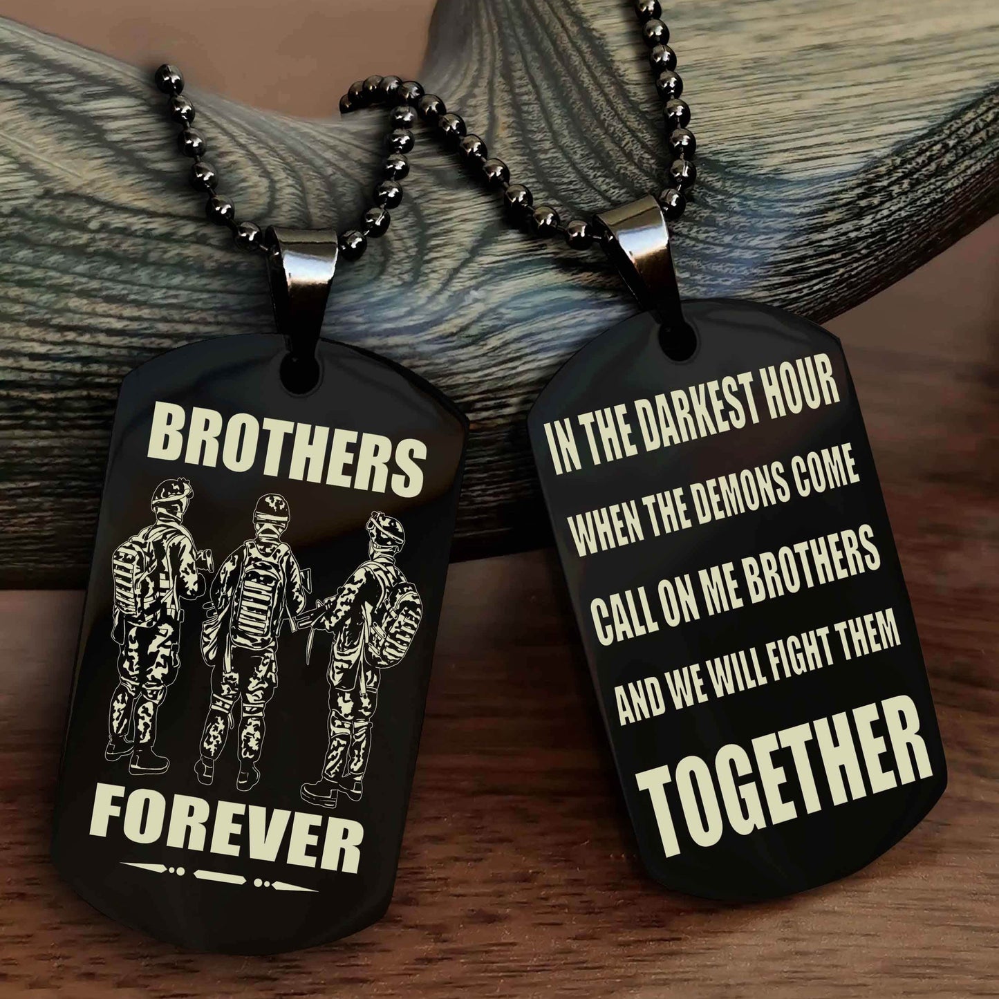 Knight Templar Personalized Double Sided Dog Tag For My Brother - Call On Me Brother And We Will Fight Them Together Gift For Your Friend
