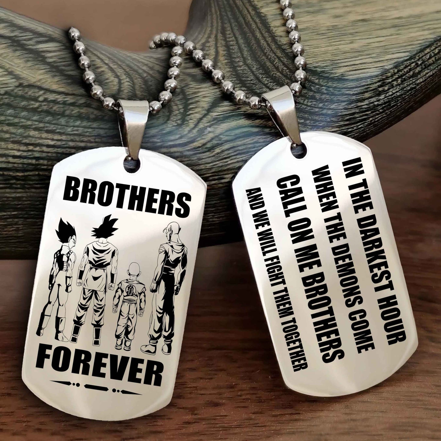 Knight templar Engraved Double Sided Dog Tag Call On Me Brother NAG Brothers Forever We Will Fight Them Together