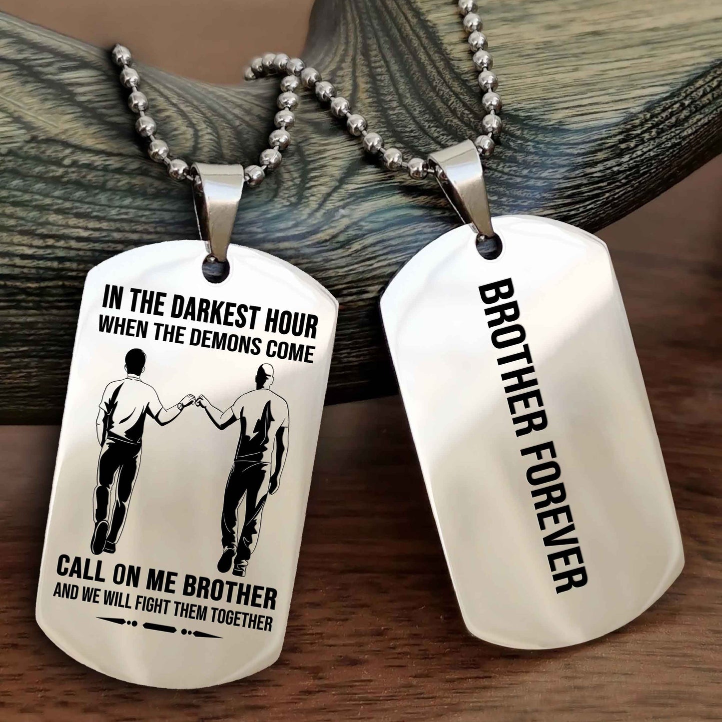 Biker Customizable engraved NAG dog tag double sided gift from brother, brother forevers