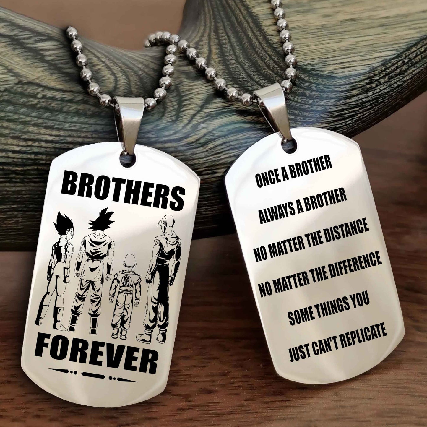 Knight Templar Customizable engraved dog tag double sided gift from brother - Brother Forever Once A Brother Always A Brother