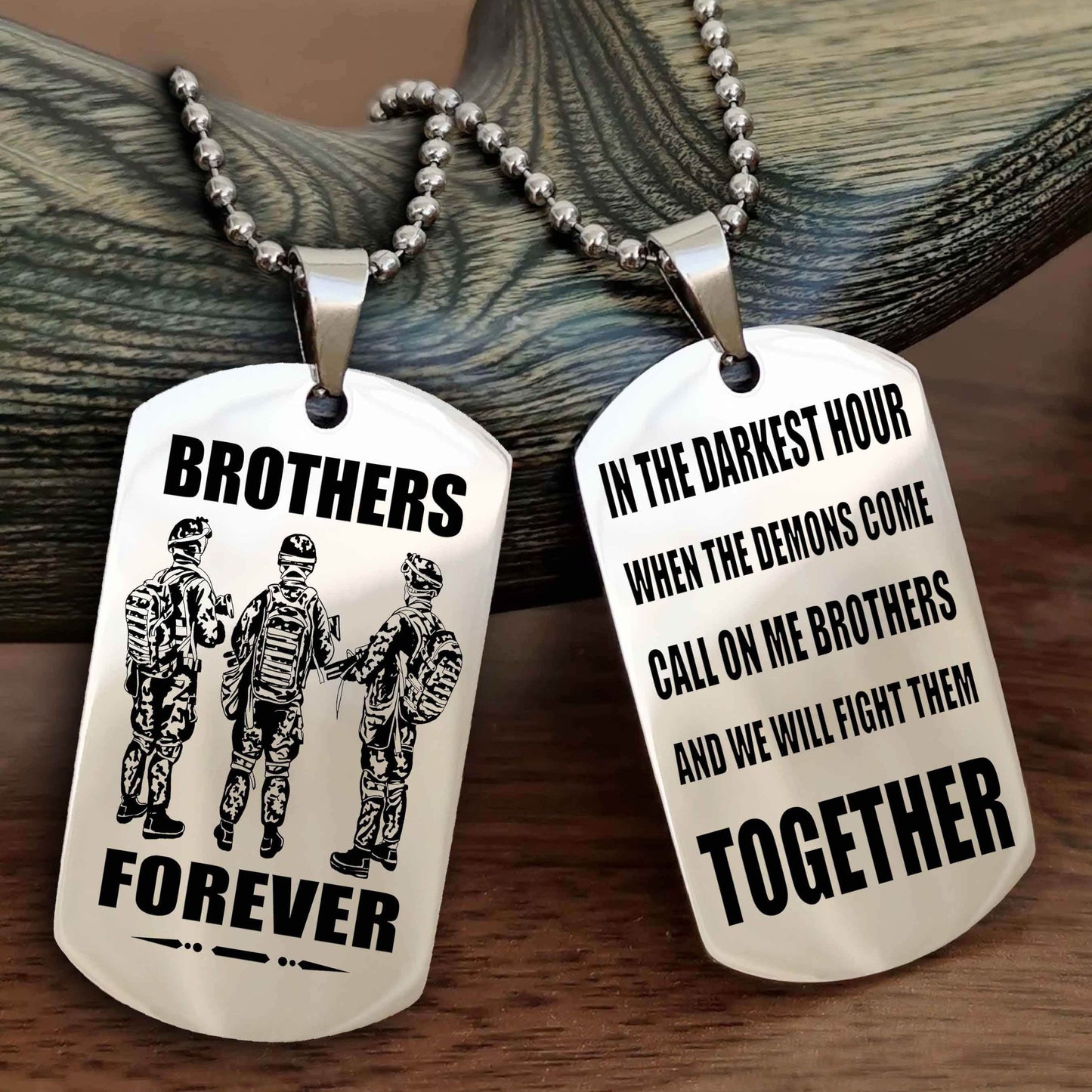 Samurai Personalized Double Sided Dog Tag For My Brother - Call On Me Brother And We Will Fight Them Together Gift For Your Friend