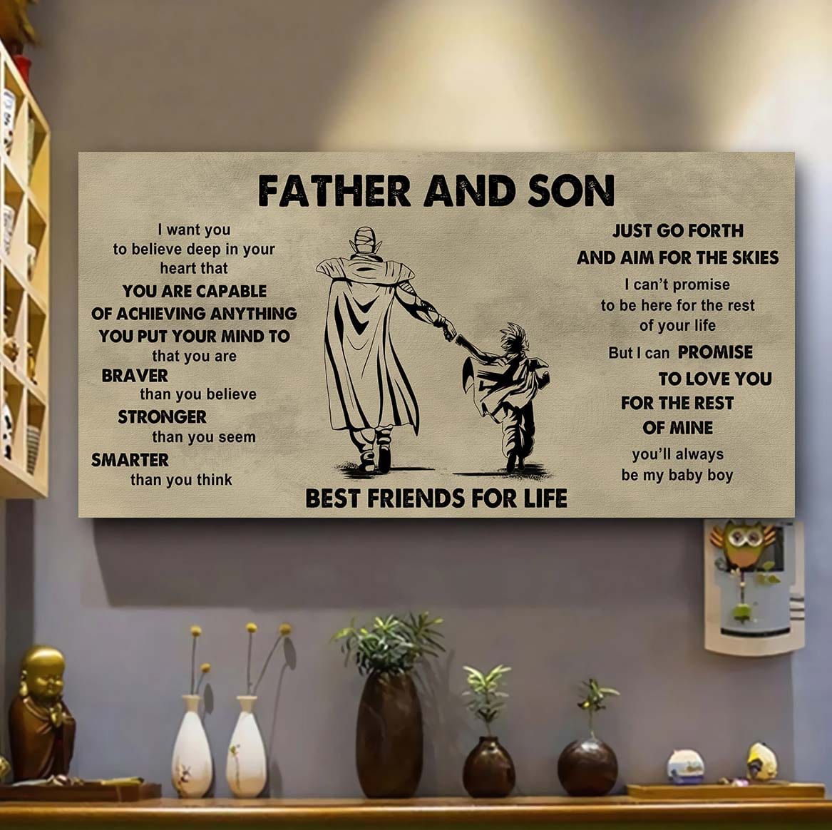 DRB VGT Father And Son Best Friends For Life - That You Are Braver Than You Believe Poster Canvas Gift For Son From Father
