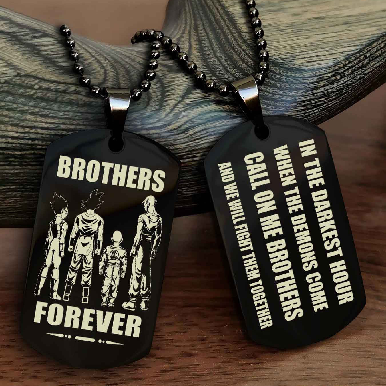 Knight templar Engraved Double Sided Dog Tag Call On Me Brother NAG Brothers Forever We Will Fight Them Together