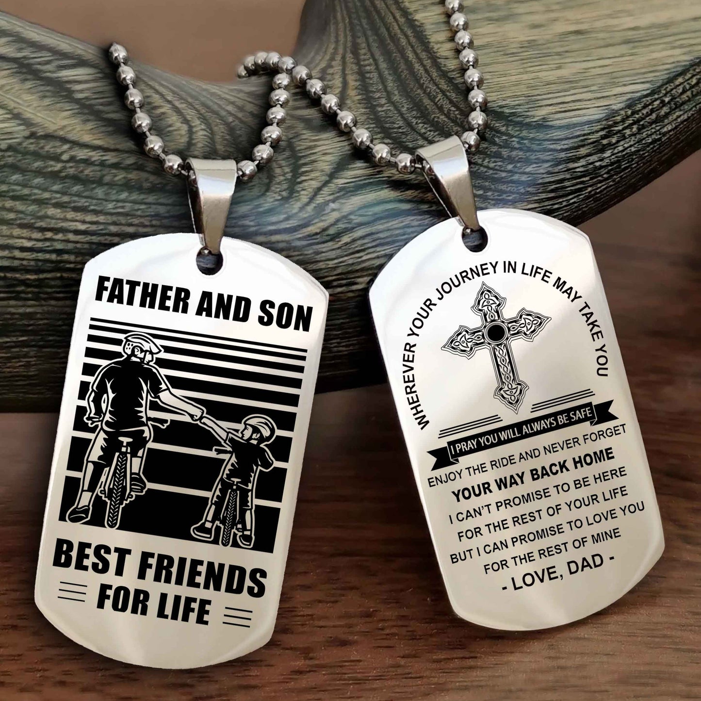Knight Templar Cross Double Sided Dog Tag Father And Son Best Friend For Life - Gift For Son Never Forget Your Way Back Home