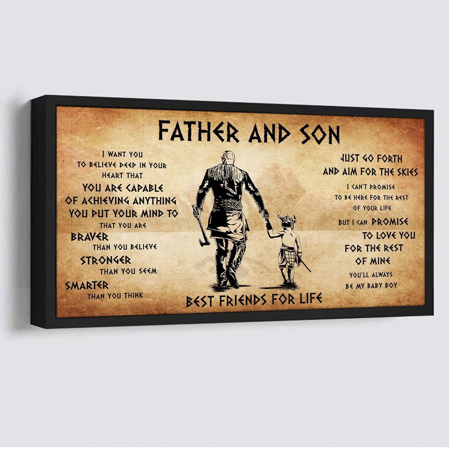 Vikings Father And Son Best Friends For Life - That You Are Braver Than You Believe Poster Canvas Gift For Son From Father