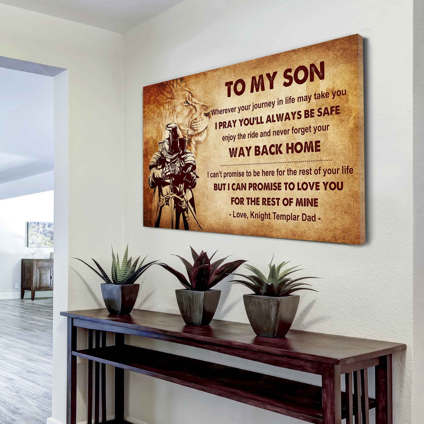 Spartan Poster Canvas Your Way Back Home From Dad To Son Gift For Your Son