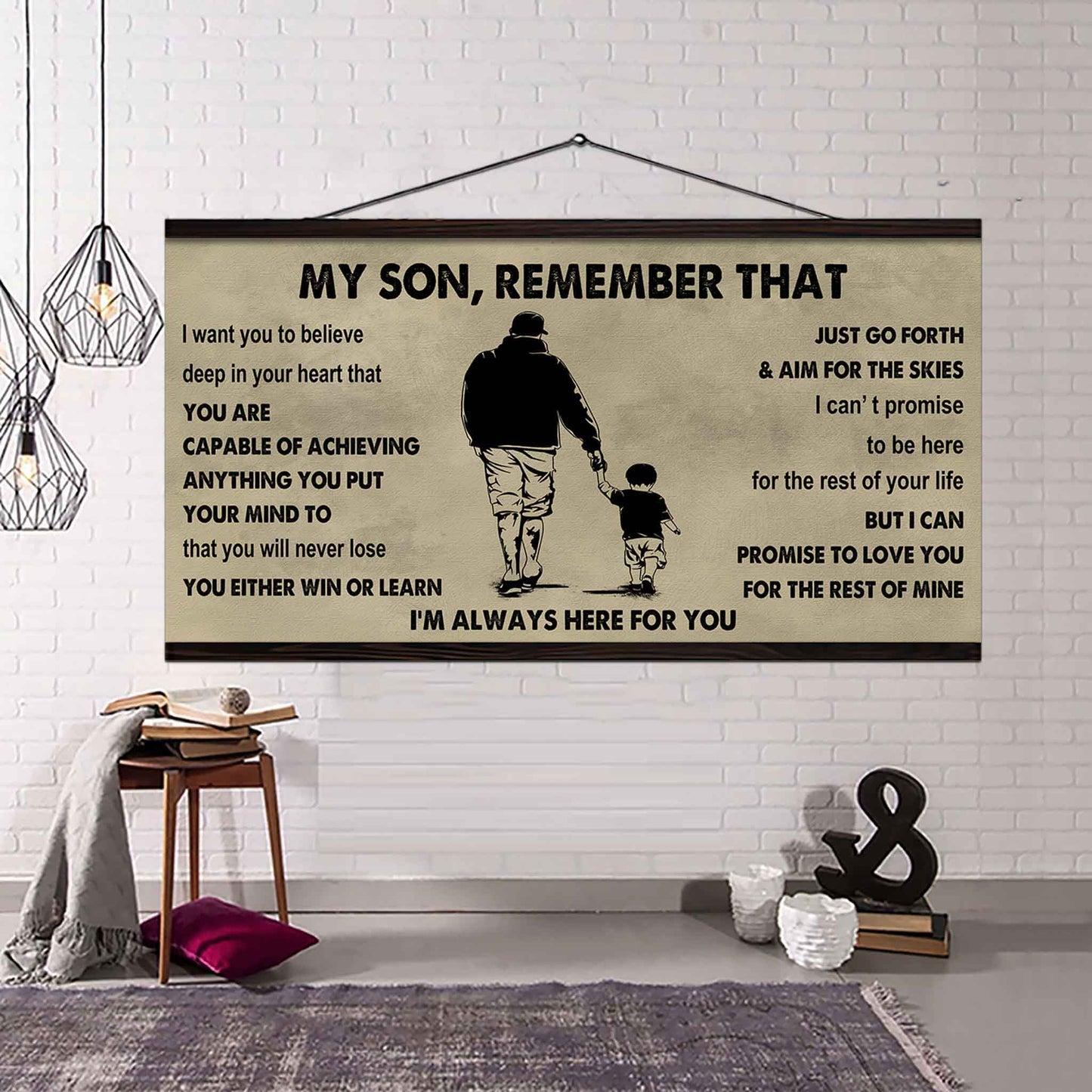 Personalized Sport Poster Canvas - My Son Remember That You Will Never Lose You Either Win Or Learn