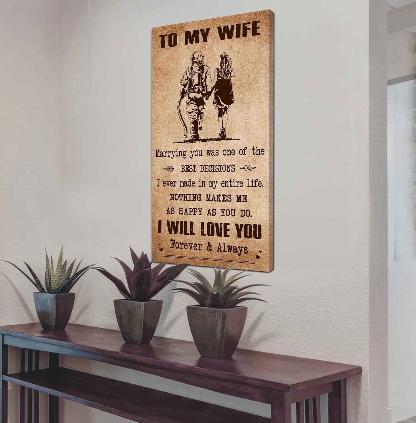 Poster Canvas To My Wife Marrying You Was One Of The Best Decisions - I Will Love You Forever And Always Gift For Your Wife