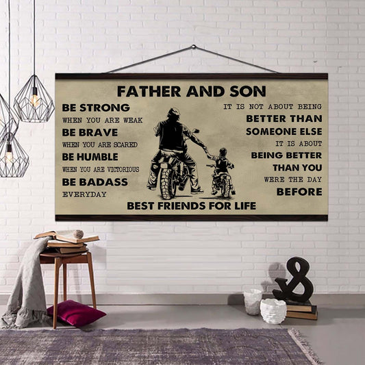 Ver 2 Family Father And Daughter Best Friends For Life - Be Strong When You Are Weak Poster Canvas Gift For Daughter From Father