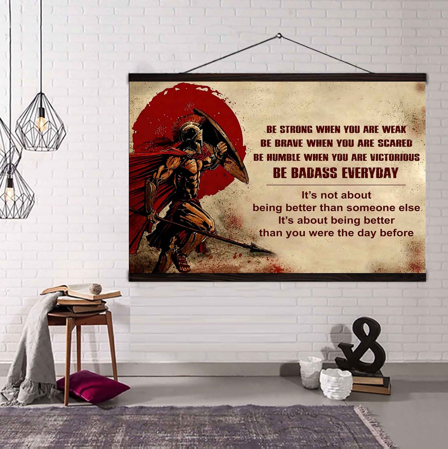 Knight Templar Poster Canvas Be Strong When You Are Weak Be Badass Everyday From Dad To Son Gift For Your Son Motivational Quotes
