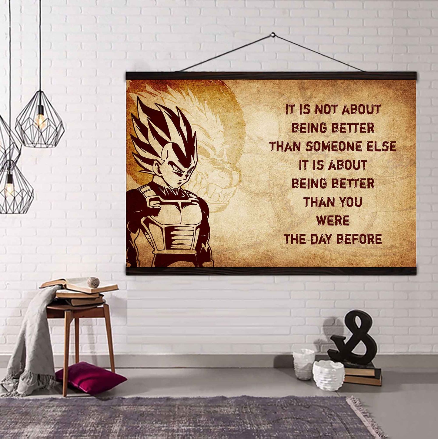 Knight Templar Poster Canvas It's Not About Being Better Than Someone Else Best Gifts Motivation Quotes