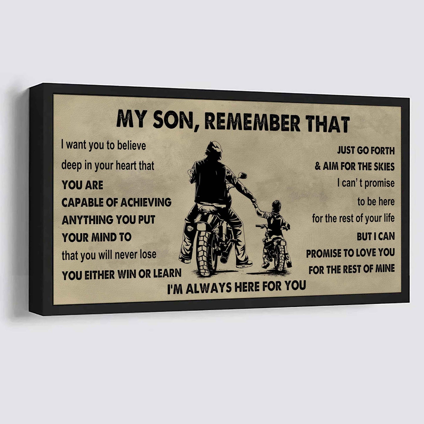Personalized Sport Poster Canvas - My Son Remember That You Will Never Lose You Either Win Or Learn
