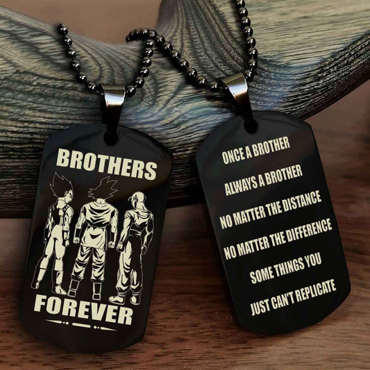 DRB Customizable engraved dog tag double sided gift from brother - Brother Forever Once A Brother Always A Brother