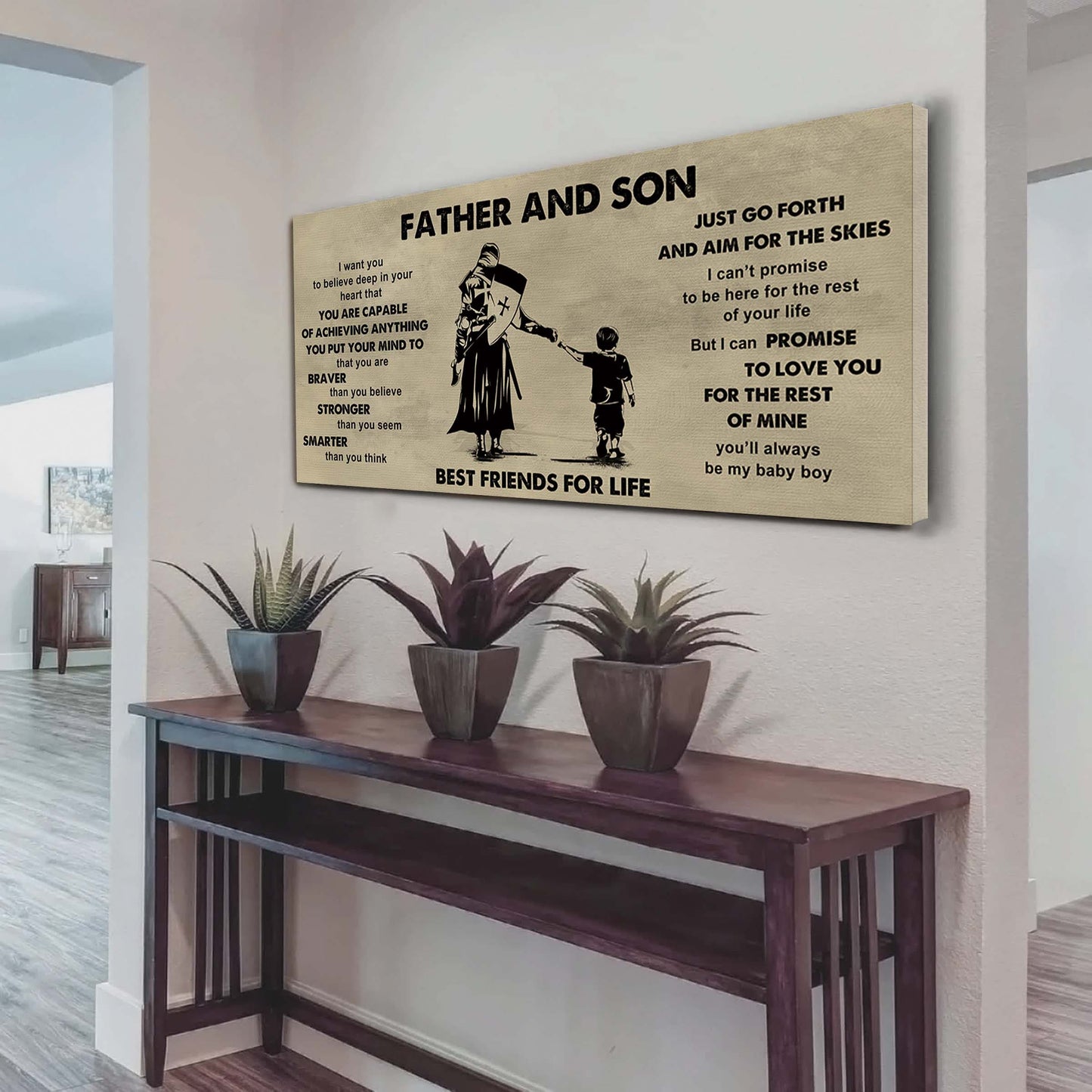 DRB VGT Father And Son Best Friends For Life - That You Are Braver Than You Believe Poster Canvas Gift For Son From Father