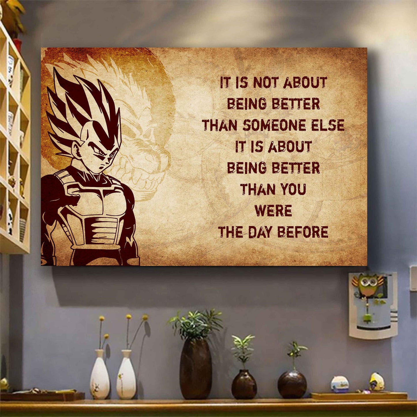 Knight Templar Poster Canvas It's Not About Being Better Than Someone Else Best Gifts Motivation Quotes