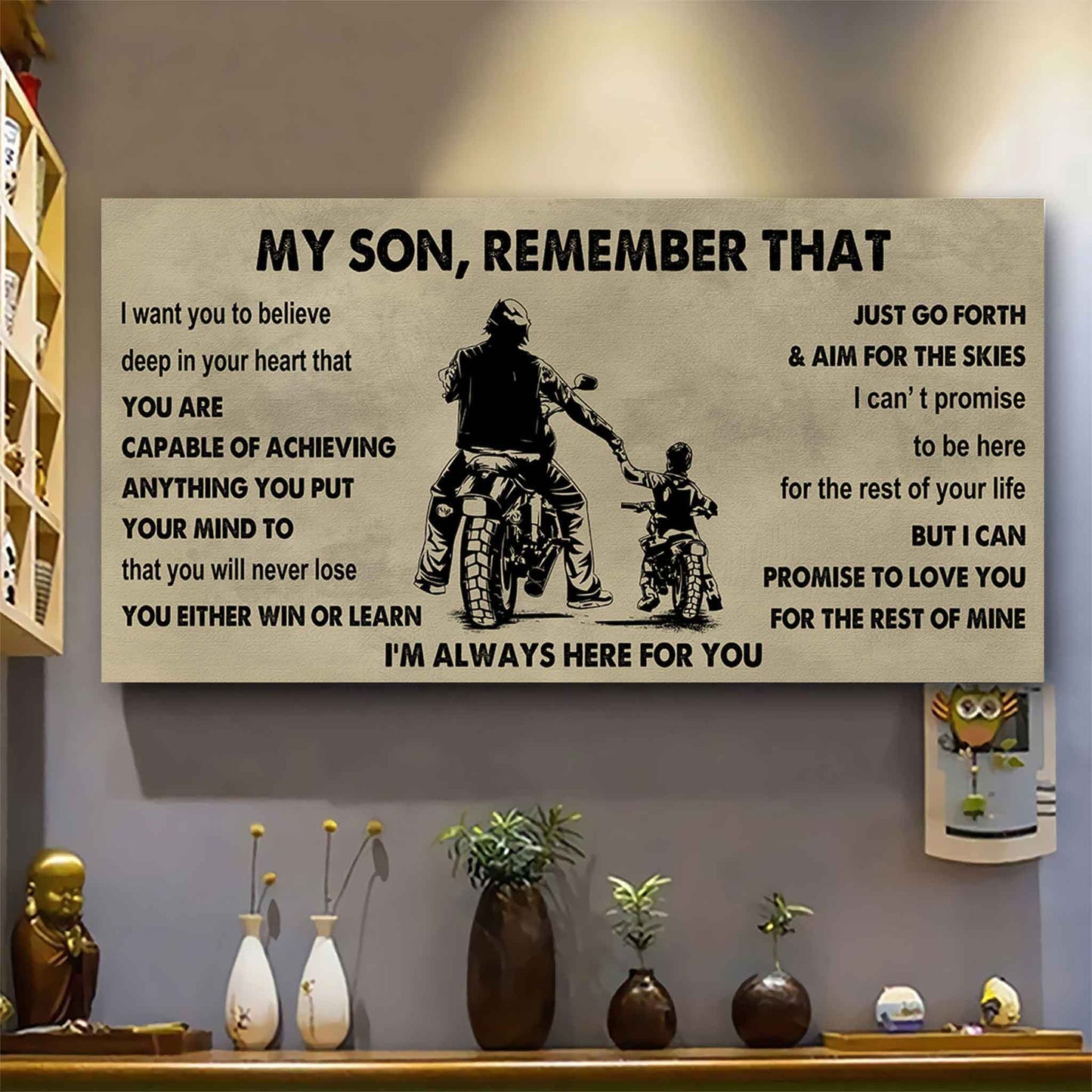 Personalized Sport Poster Canvas - My Son Remember That You Will Never Lose You Either Win Or Learn