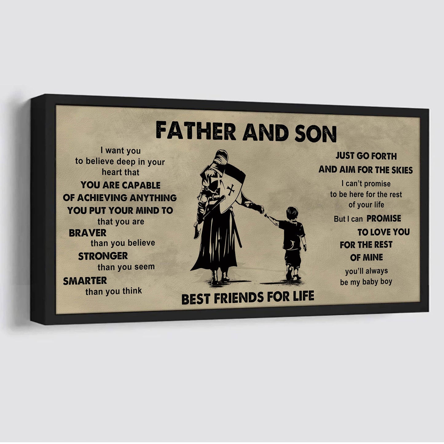DRB VGT Father And Son Best Friends For Life - That You Are Braver Than You Believe Poster Canvas Gift For Son From Father