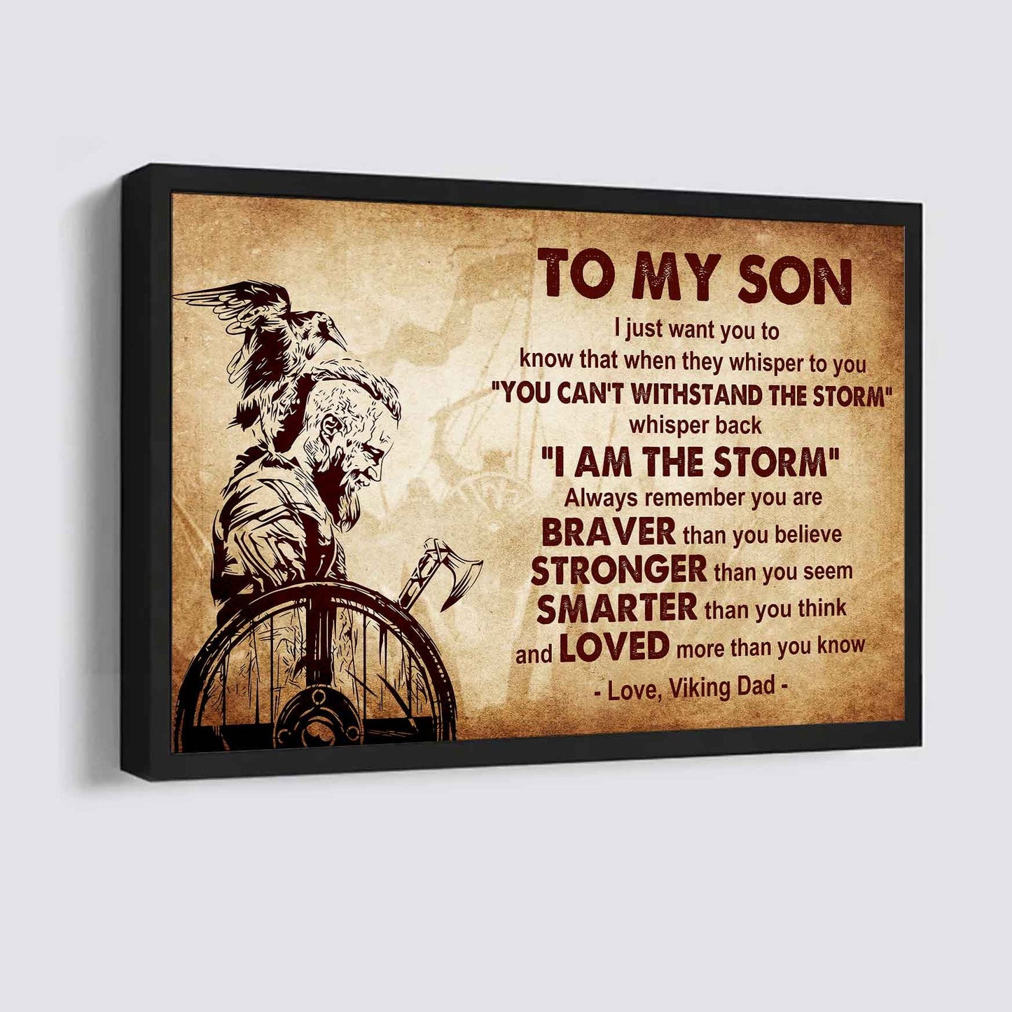 Spartan Poster Canvas Whisper Back I'm The Storm From Dad To Son Gift For Your Son