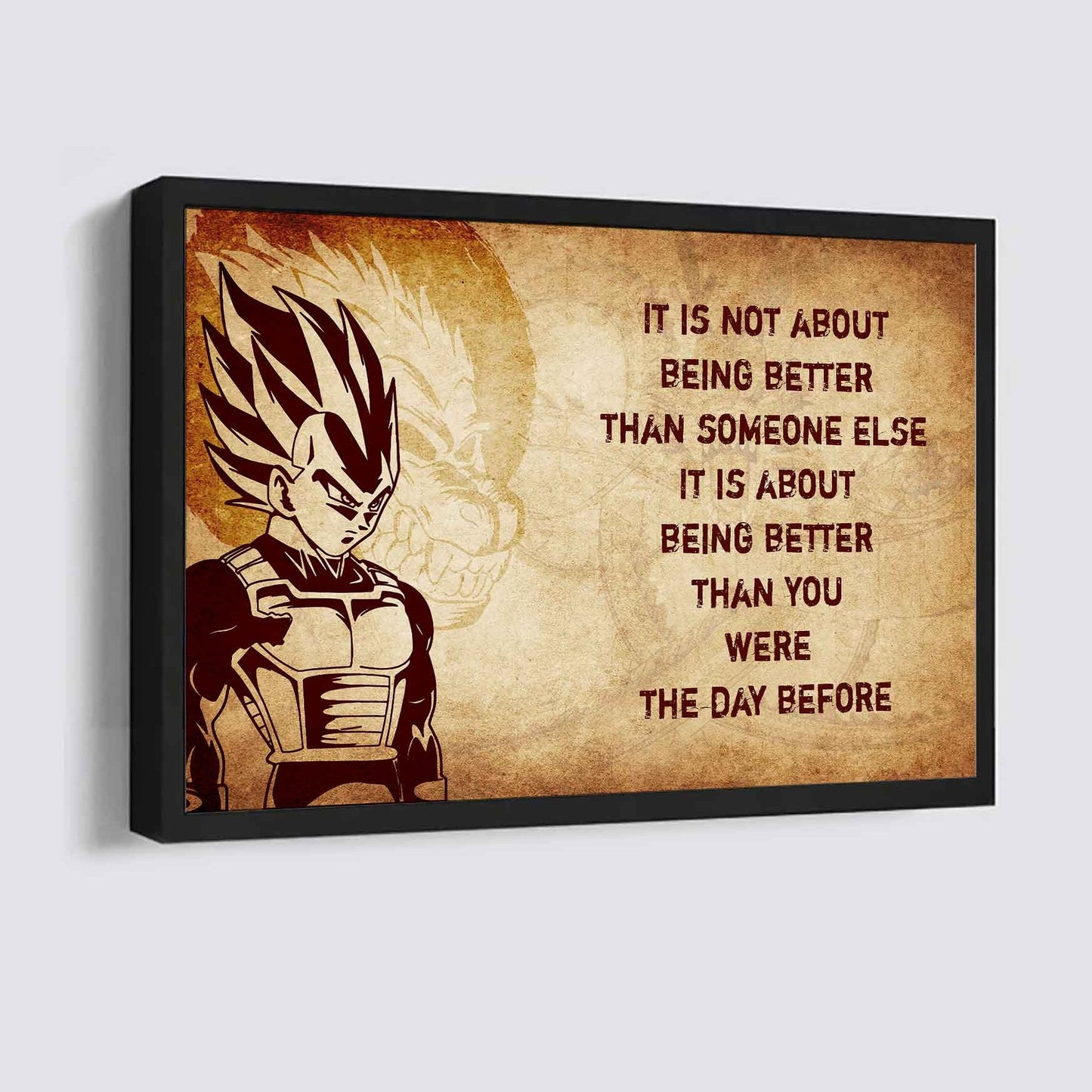 Knight Templar Poster Canvas It's Not About Being Better Than Someone Else Best Gifts Motivation Quotes