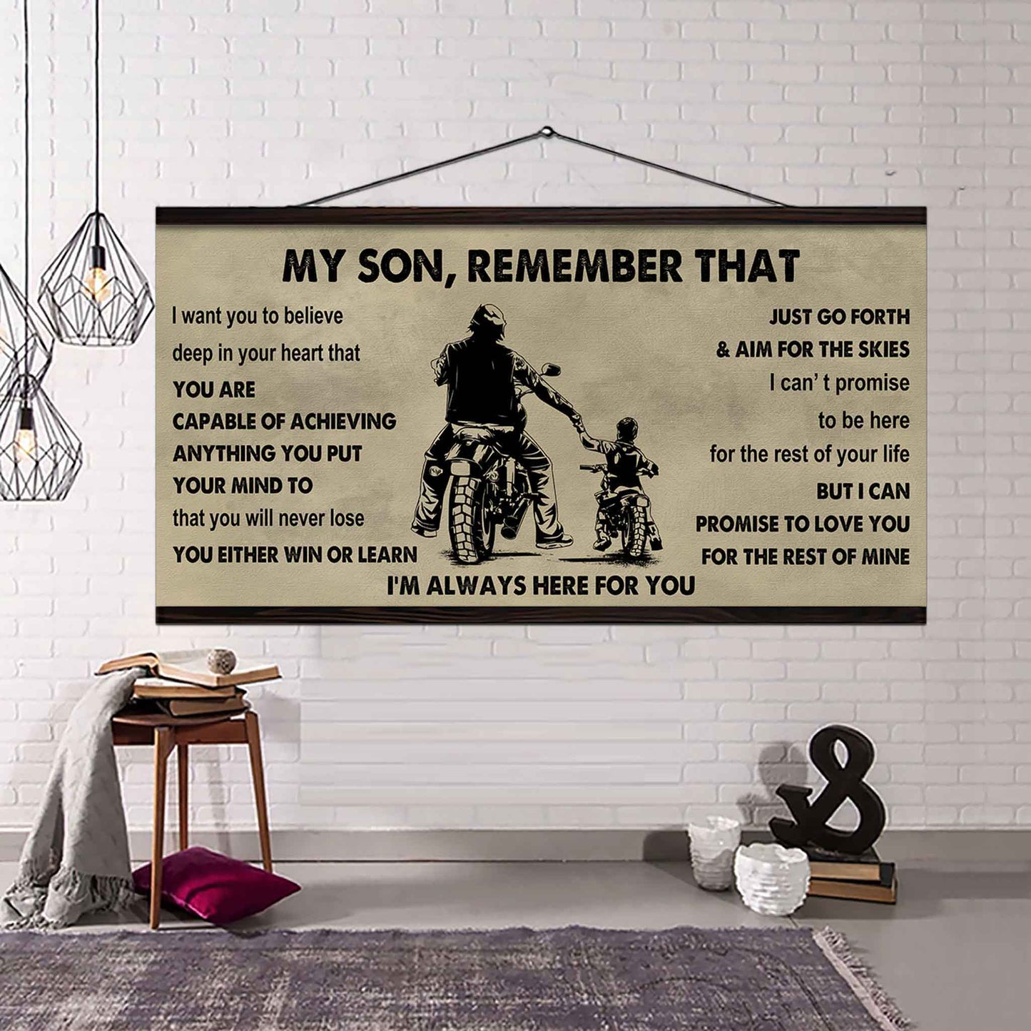 Personalized Sport Poster Canvas - My Son Remember That You Will Never Lose You Either Win Or Learn