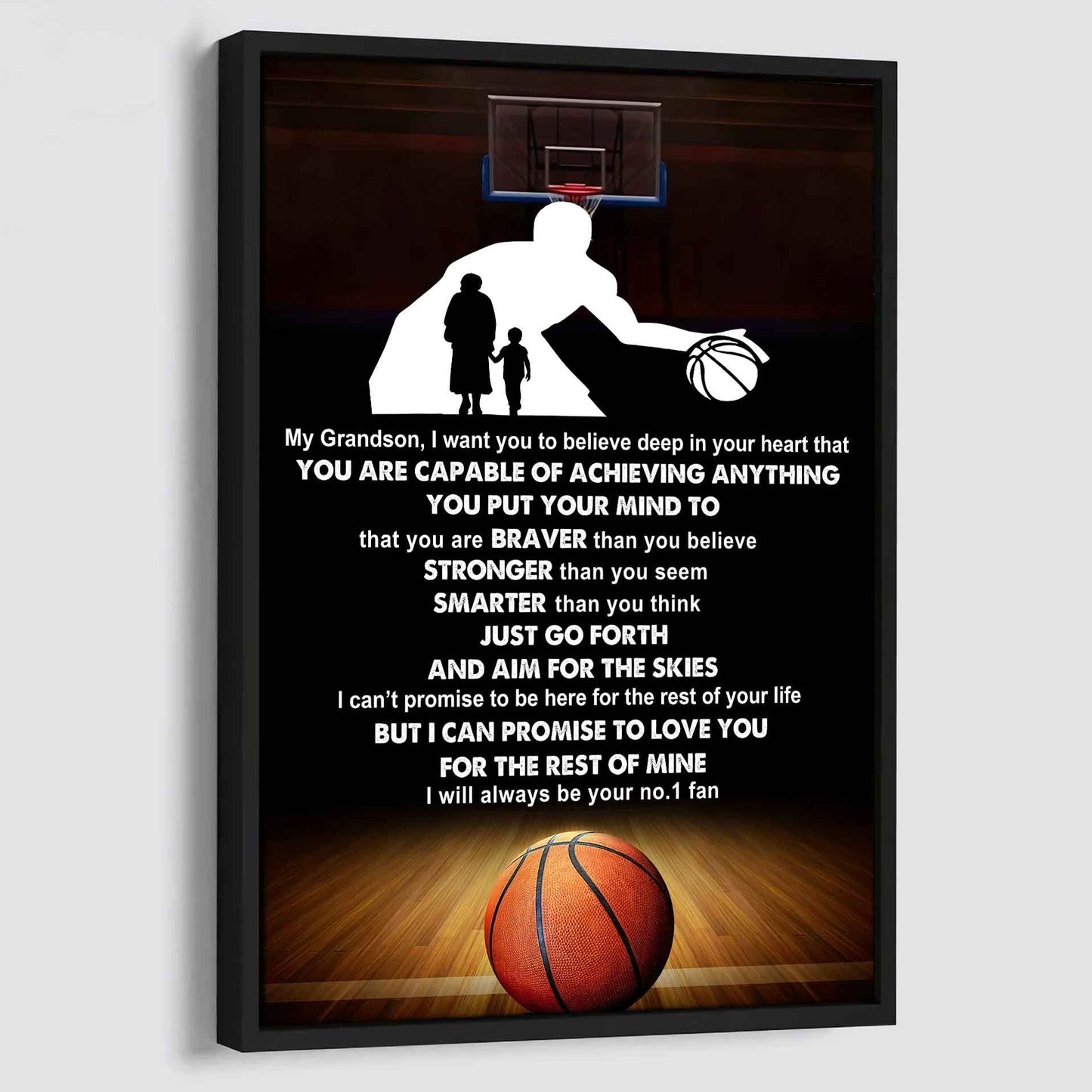 Tennis Poster Canvas Grandma To Grandson - That You Are Braver Than You Believe You Are Capable Of I Will Always Your No 1 Fan