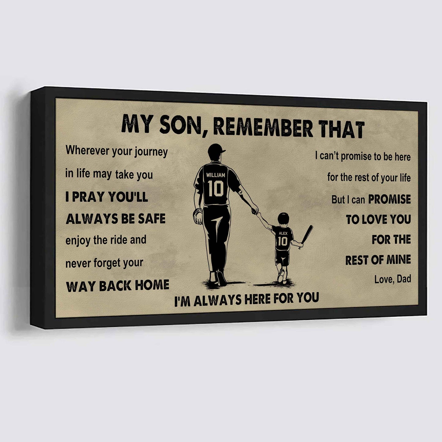 Personalized Sport Poster Canvas - My Son Remember That Never Forget Your Way Back Home