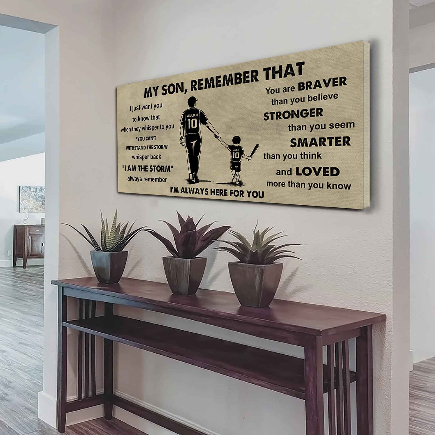 Personalized Sport Poster Canvas - My Son Remember That Whisper Back I Am The Storm