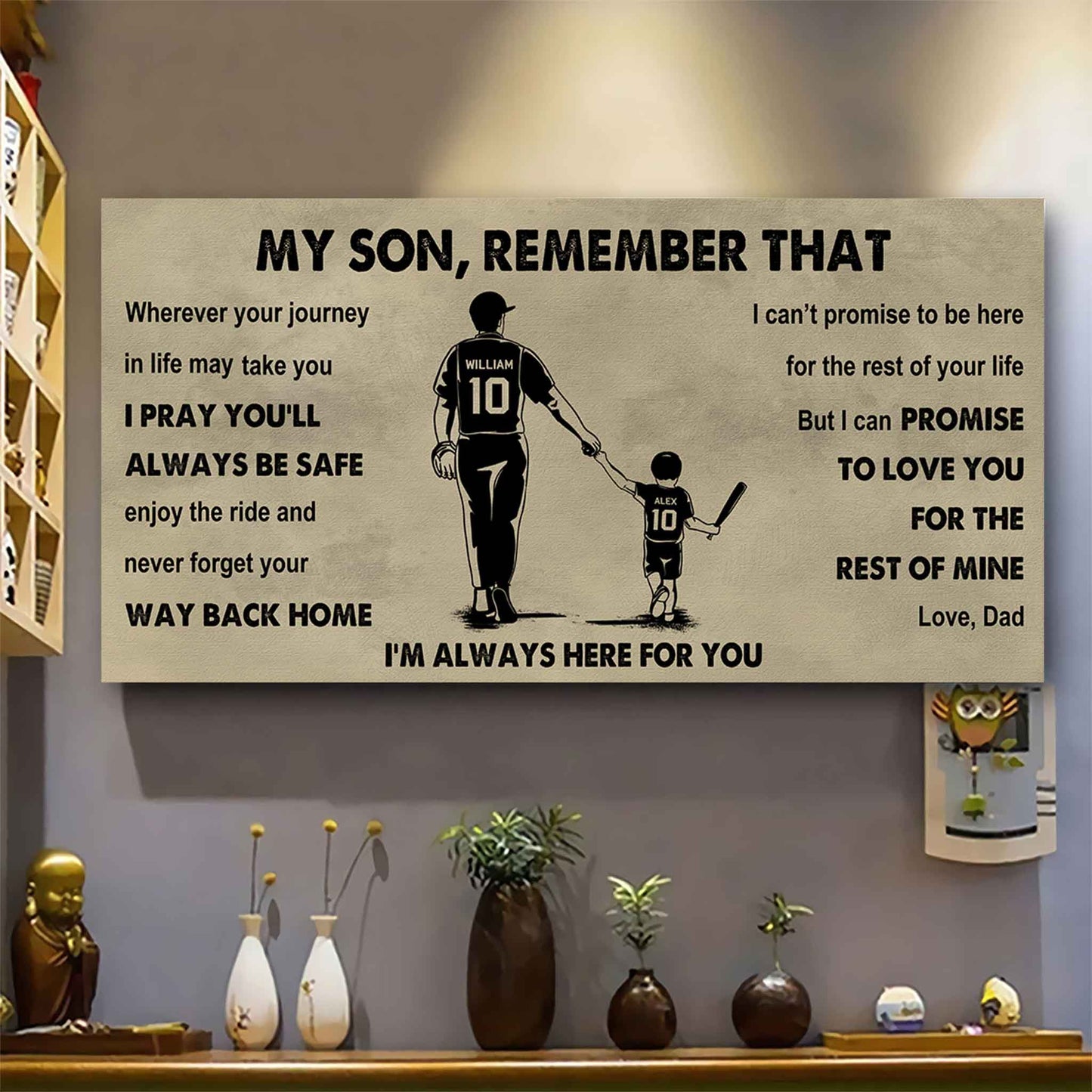 Personalized Sport Poster Canvas - My Son Remember That Never Forget Your Way Back Home
