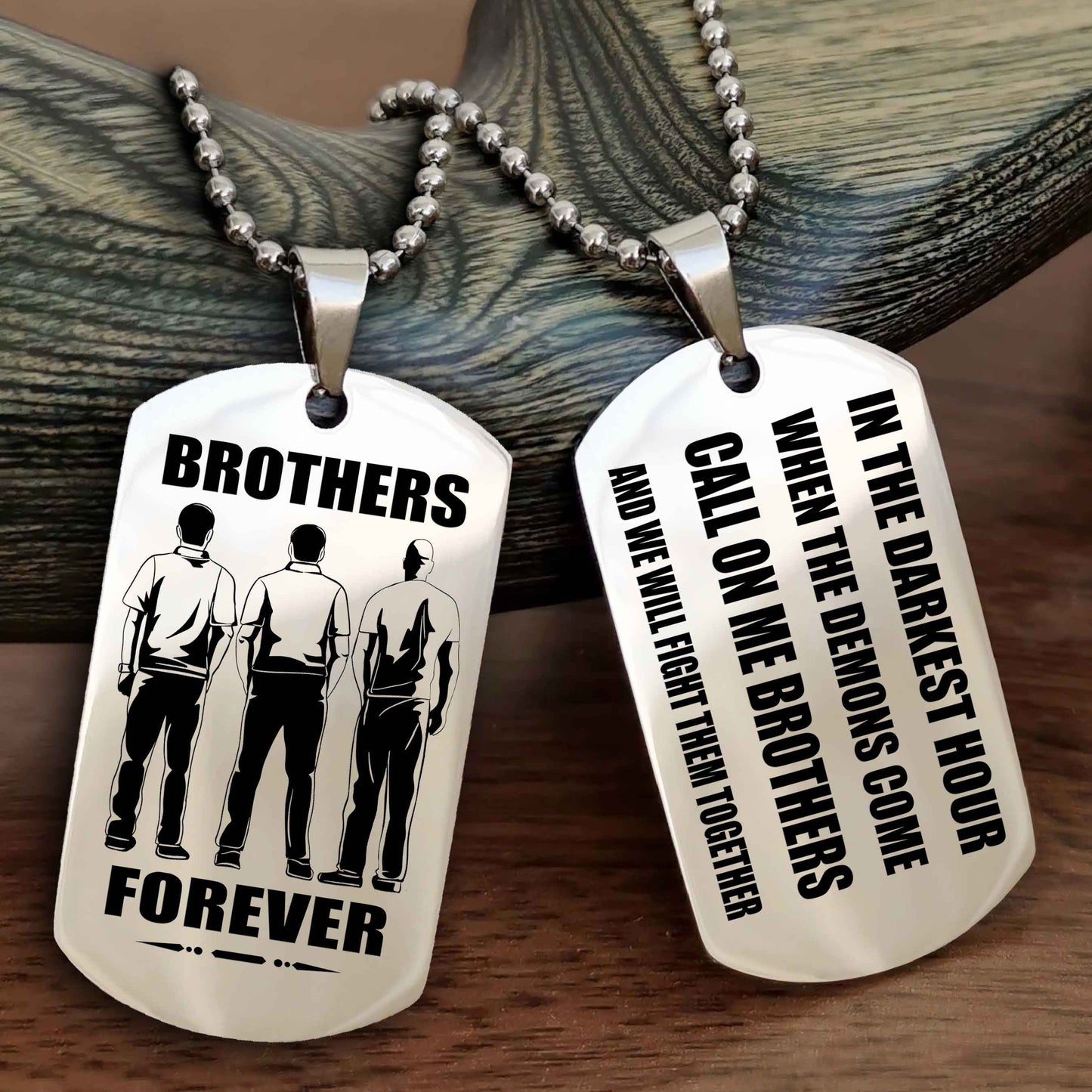Knight templar Engraved Double Sided Dog Tag Call On Me Brother NAG Brothers Forever We Will Fight Them Together